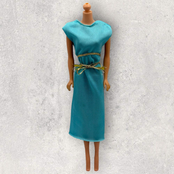 Vtg Superstar Barbie Best Buy Fashion #2769 Turquoise Dress Gold Tie 1979 Mattel - Picture 5 of 10